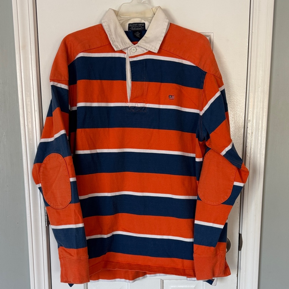 Polo Ralph Lauren Striped Shirt in Orange and Navy
